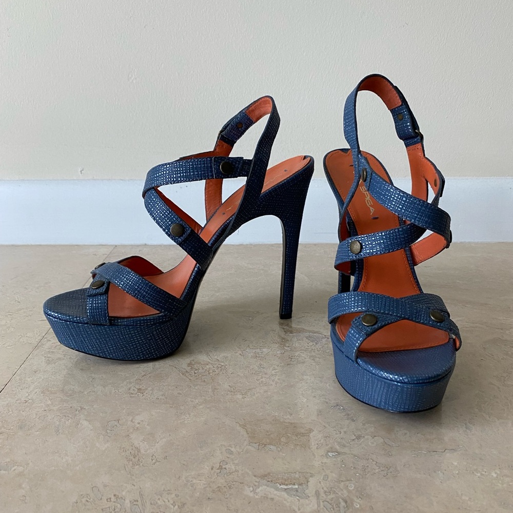 Via Spiga Blue leather Heels